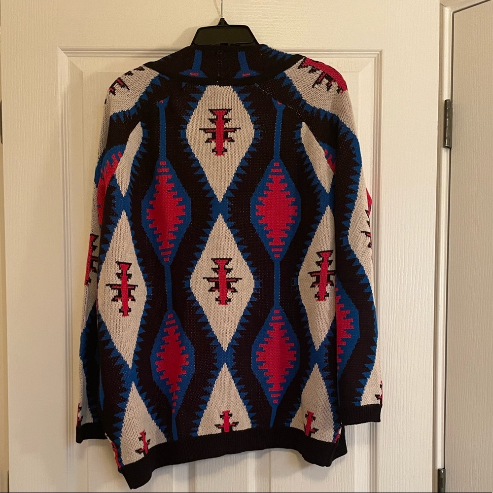 NWT Material Girl Open Knit Aztec Printed Sweater - Picture 9 of 13